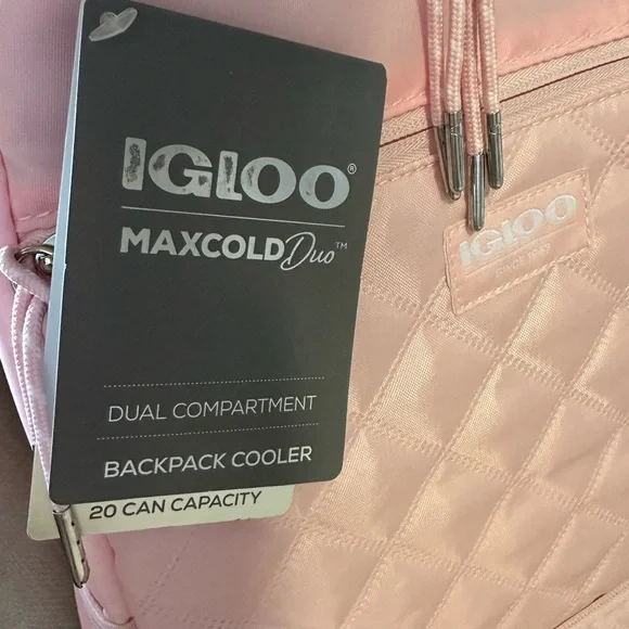 Igloo Pink Quilted Cooler Backpack - Picture 3 of 11